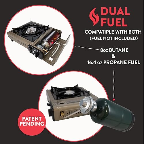 Miniatura 6 de Estufa de gas One GS-3400P GS-3400P de combustible dual portátil para acampar y mochilero, estufa de gas con funda de transporte, ideal para kit de