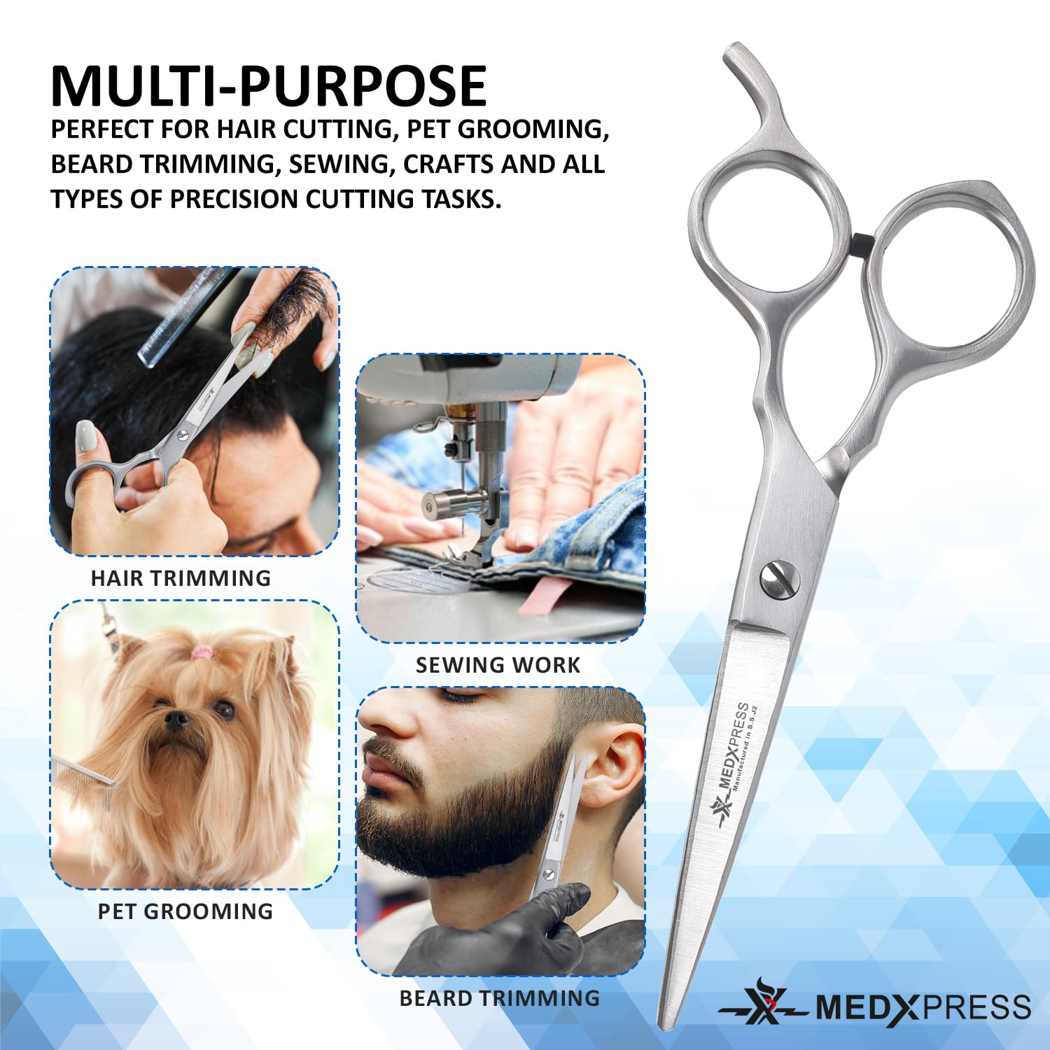 Tijeras de corte de pelo de 5.5 pulgadas, tijeras profesionales para cortar el cabello, tijeras de peluquería japonesas de acero inoxidable para peluquería y hogar, tijeras de corte afilado, ideales 5