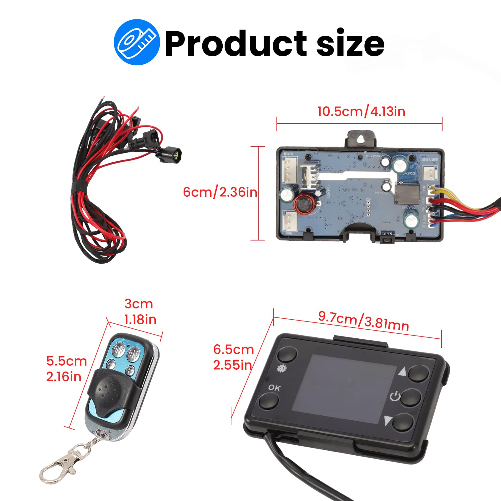 Kontroler ogrzewania postojowego 3 kW / 5 kW / 8 kW, 12 V/24 V, płyta główna, kontroler do ogrzewania postojowego na olej napędowy, przełącznik LCD, kontroler do samochodu, ogrzewania