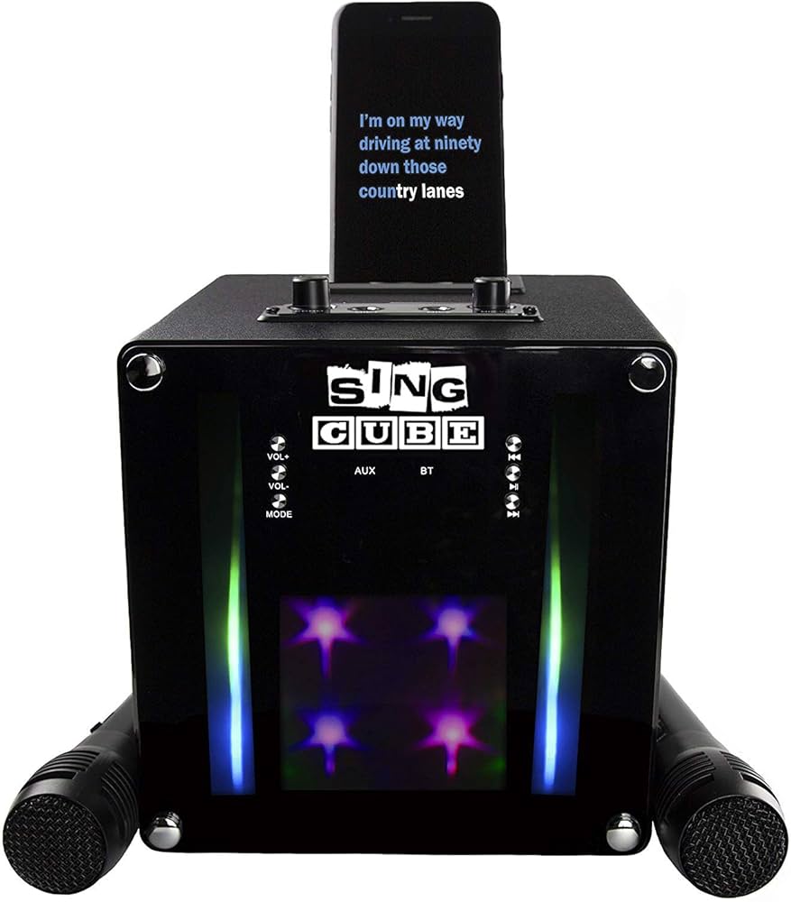 singing machine カラオケキューブ　黒　karaoke cube Amazon.com: SingCube Rechargeable Bluetooth Karaoke Machine
