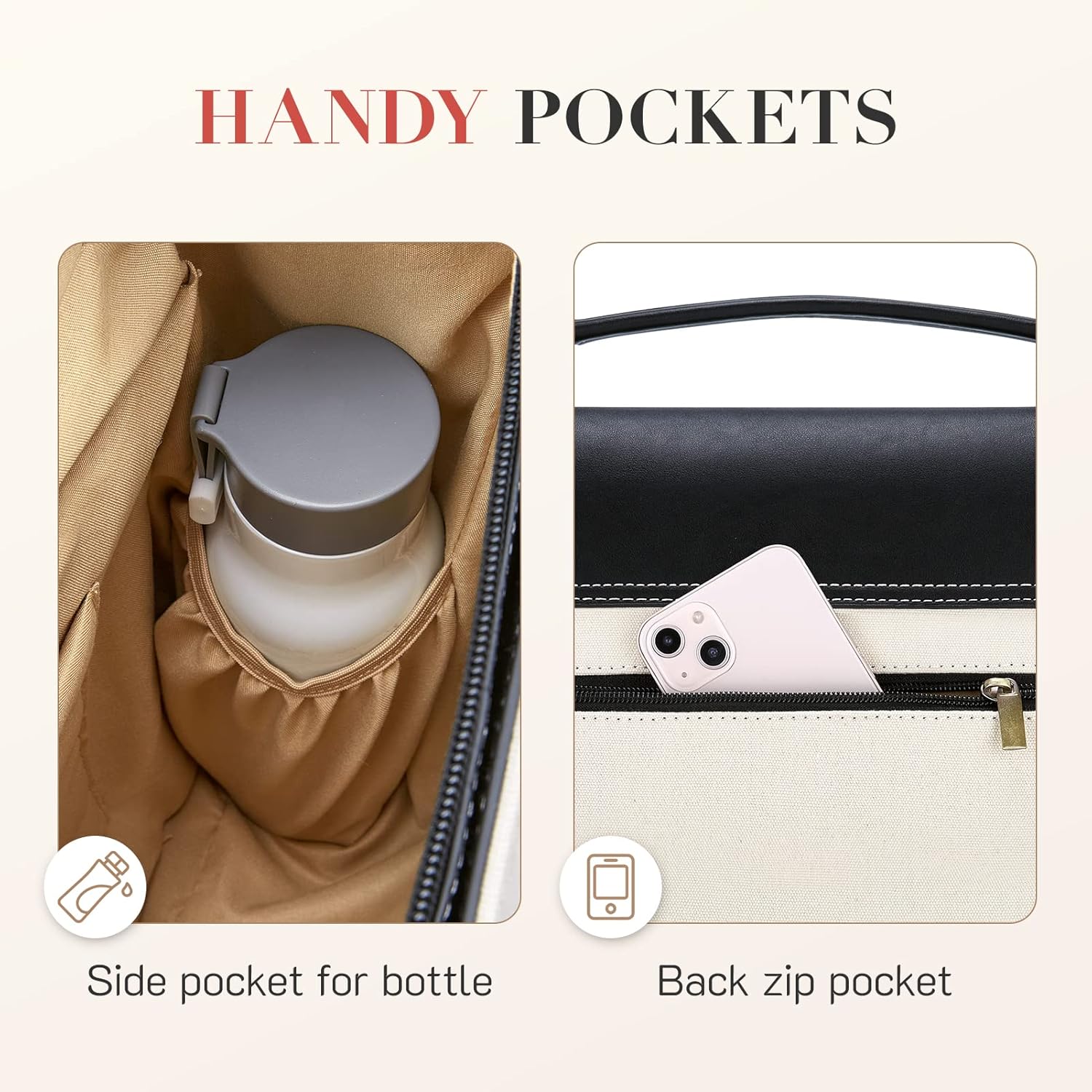 Missnine Laptop Bag 15.6 inch Canvas Messenger Bag for Women Professional Work Bag Shoulder Bag - Image 4