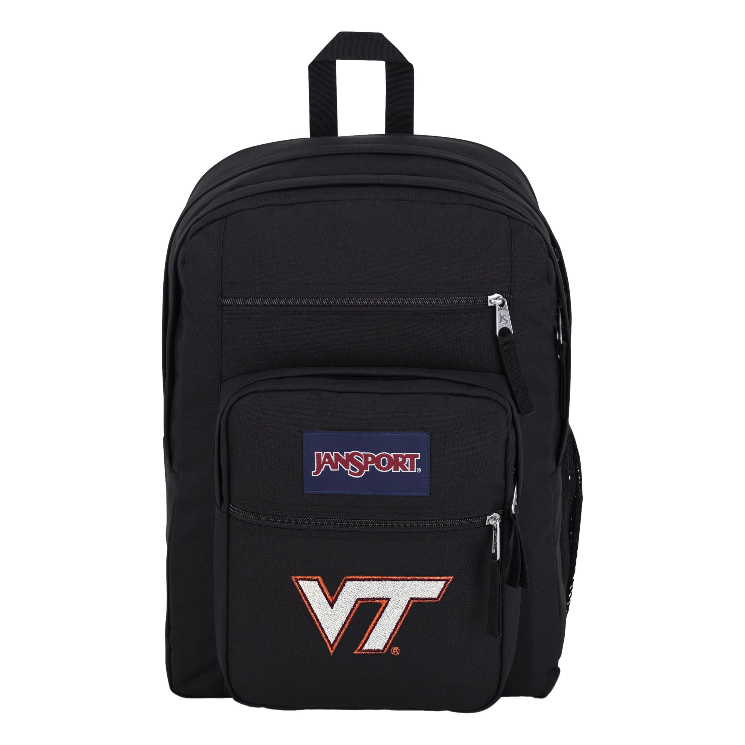 JanSport NCAA Officially Licensed Backpack, Virginia Tech Hokies, Big Student with Padded 15-Inch Laptop Sleeve, 2 Compartment Computer Bag with Bottle Pocket &amp; Haul Handle, Book Rucksack, Black