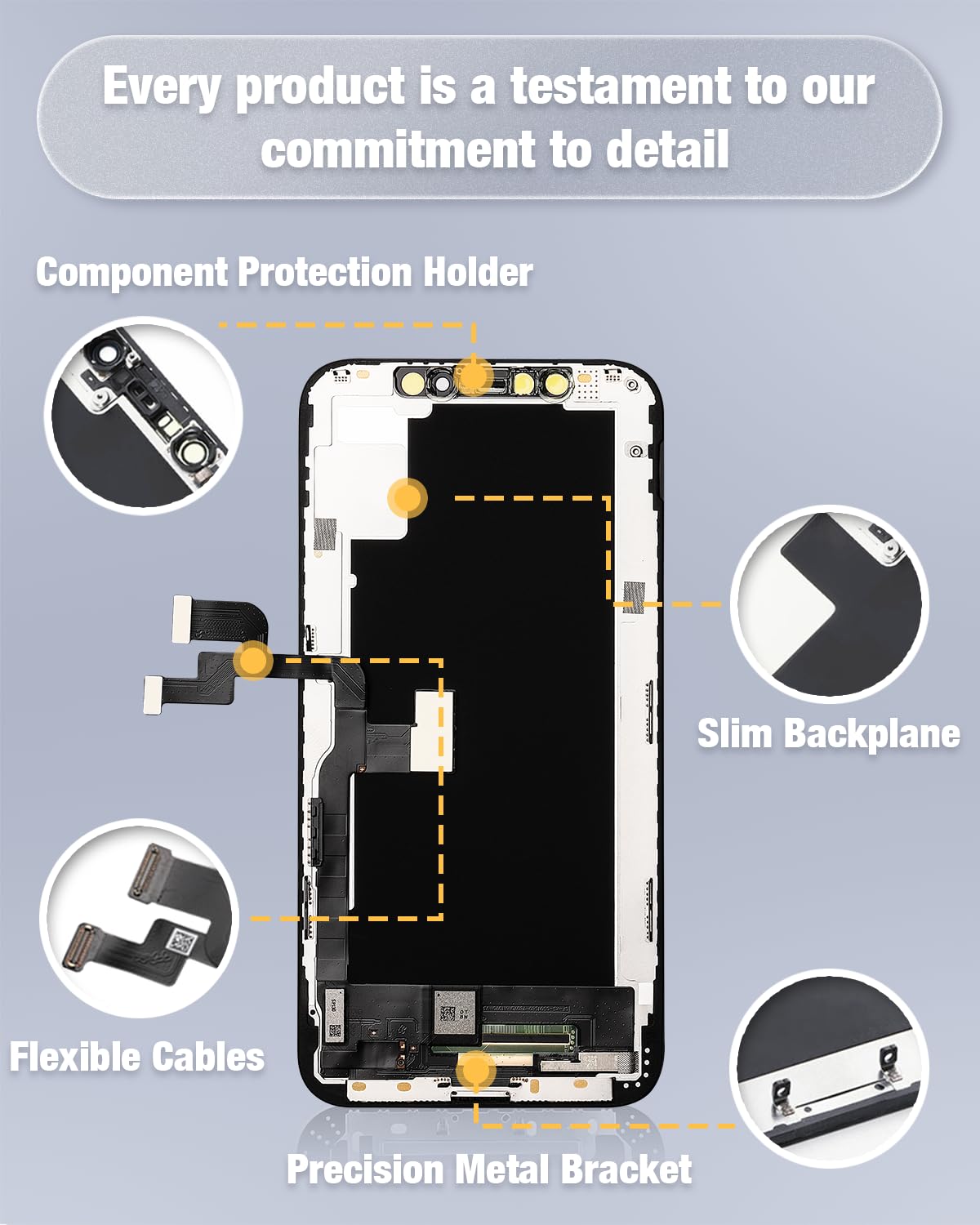 GULEEK Display per iPhone XS Nero, 5,8" LCD iPhone XS Schermo Sostituzione Vetro Touch Digitizer con Kit di Strumenti di Riparazione
