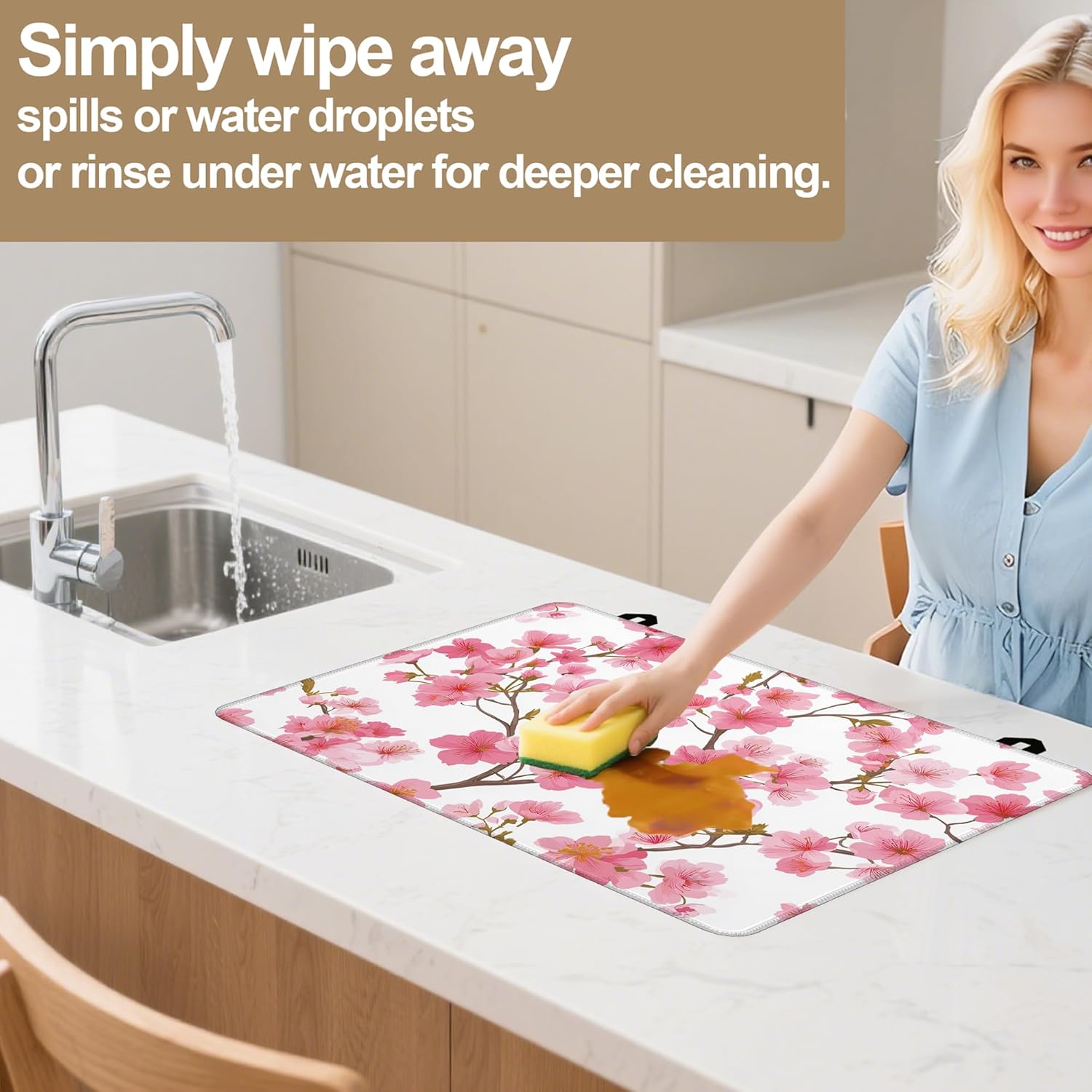Stove Top Covers for Electric Stove,Cherry Blossom Japanese Stove Top Protector Thick Rubber Dish Drying Mat for Kitchen Cooking Ceramic Countertop 28 "x 20 "