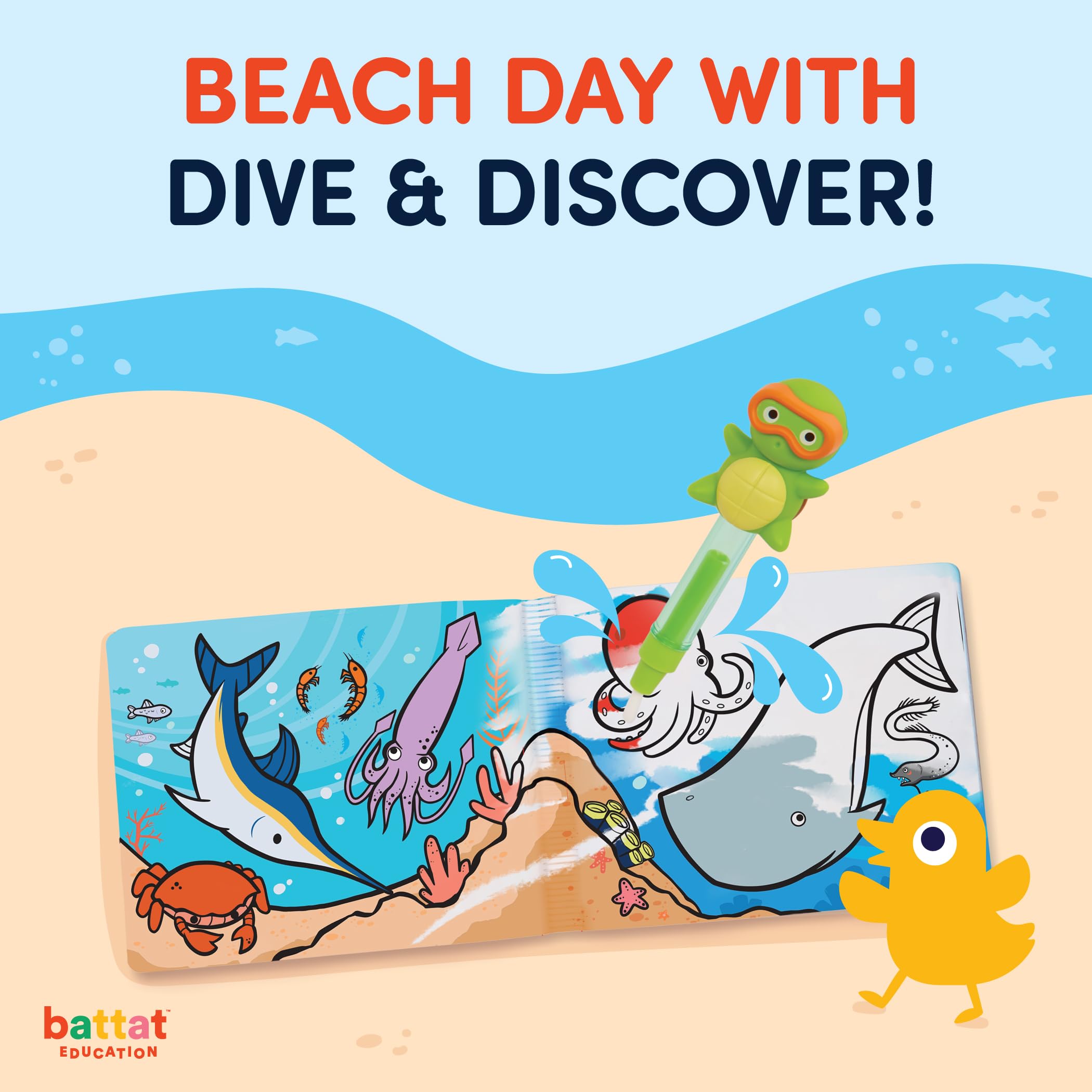 Battat Education Ocean Color Changing Bath Book Learning Color Book for Toddlers 3 Years + Dive & Discover