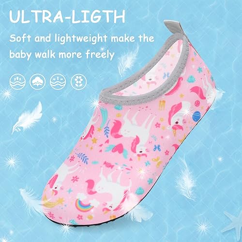 Miniatura 3 de ANLUKE Zapatos de agua para niños y niñas, calcetines de agua descalzos, secado rápido, playa, natación, deportes al aire libre, para niños pequeños