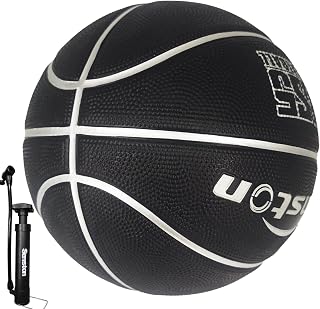 Senston 29.5'' Outdoor Basketball Premium Elasticity/Grip Rubber Basketballs with Pump, Durable Size 7 Basketball for Men/Women