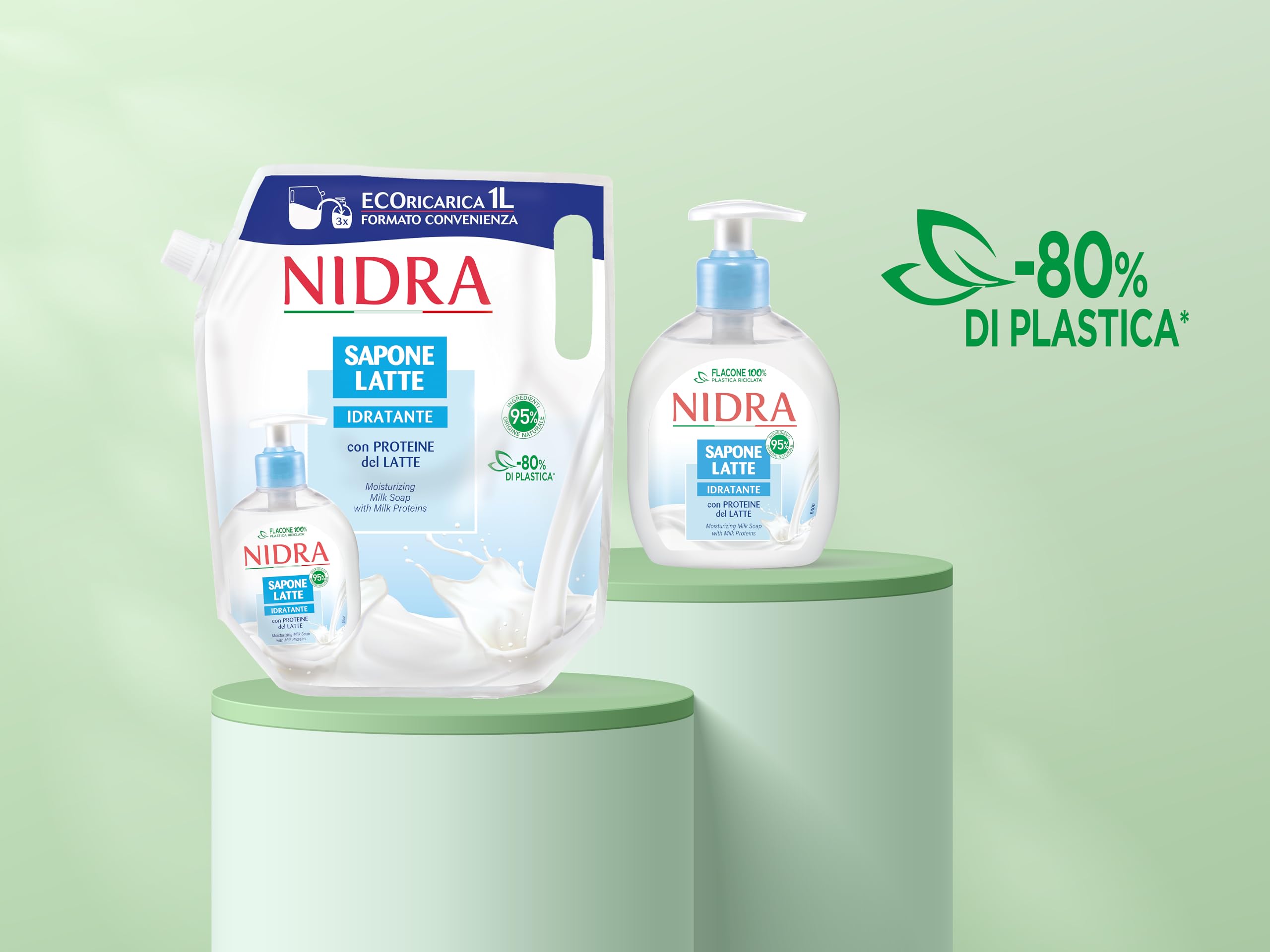 Nidra Ekologiczny nawilżający pojemnik na mydło w płynie, wkład 1 l, 1 l, 1 l (1 szt.)