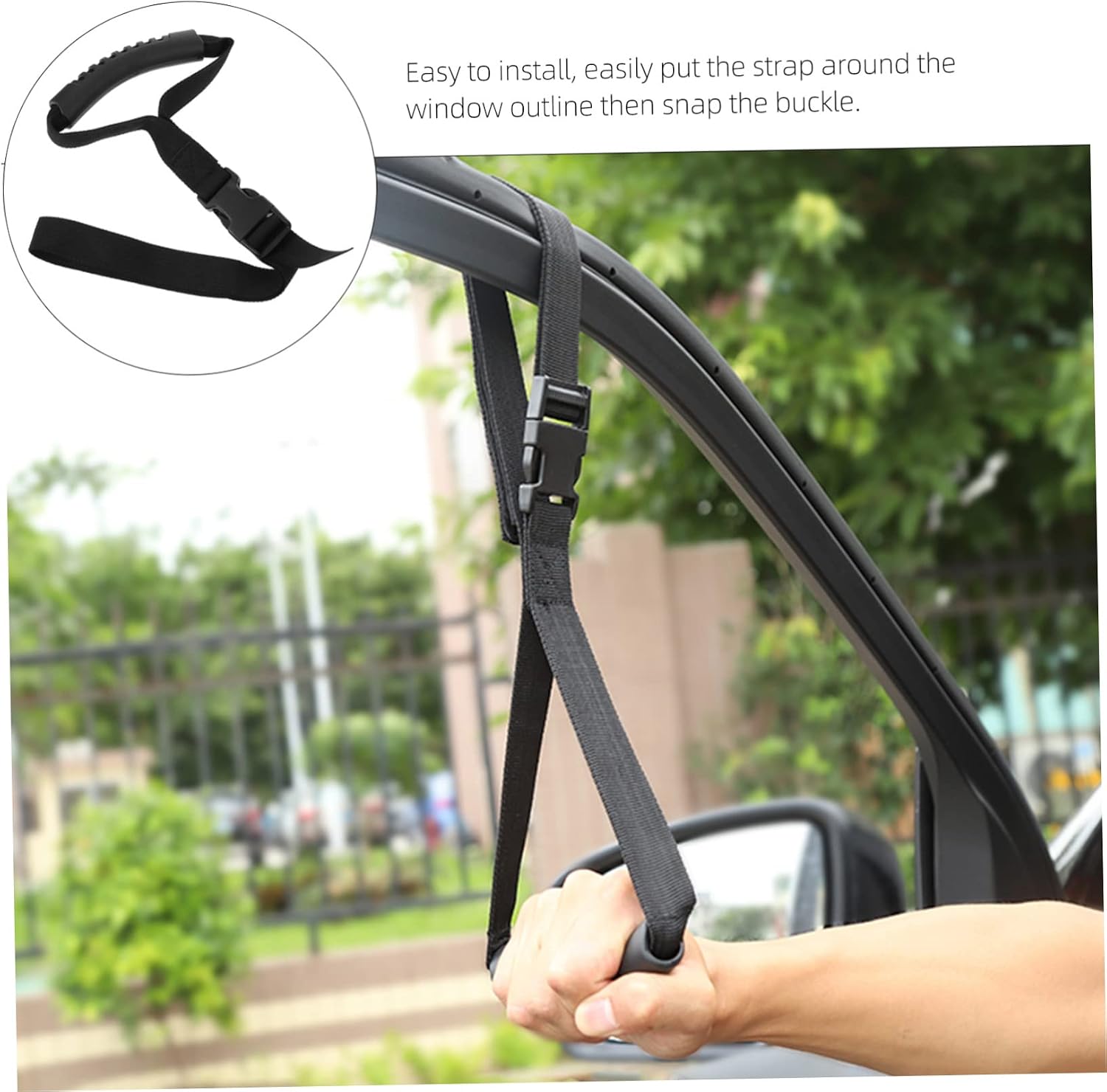 1pc Adjustable Automotive Standing Aid Safety Handle for Elderly Vehicle Support Grip Easy Installation Material Black