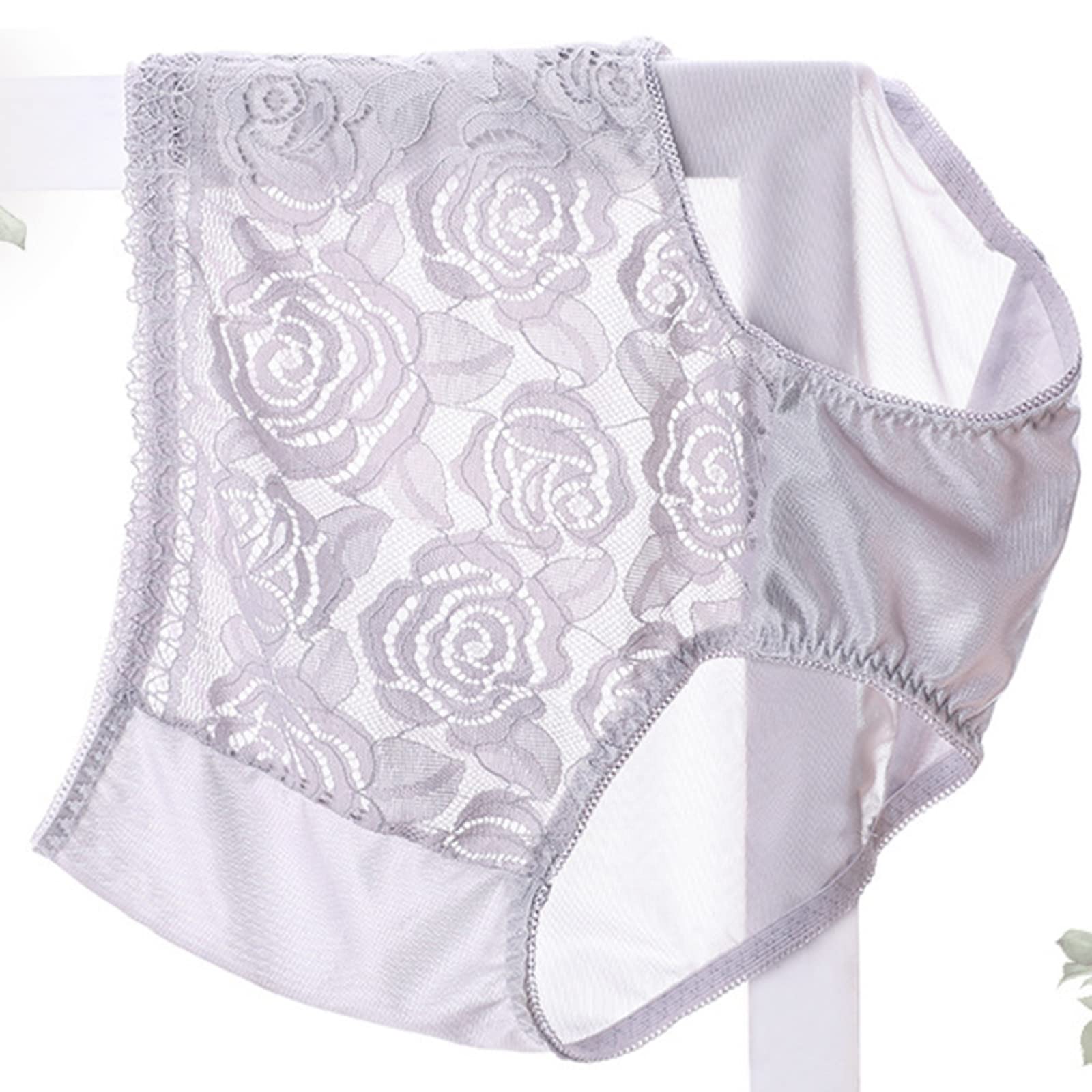 Culotte Femme Taille Haute Lot de 5 Dames Cordes sans Couture Mémoires Culotte sans Couture Ensemble sous-Vêtements Confortable Culotte Dentelle