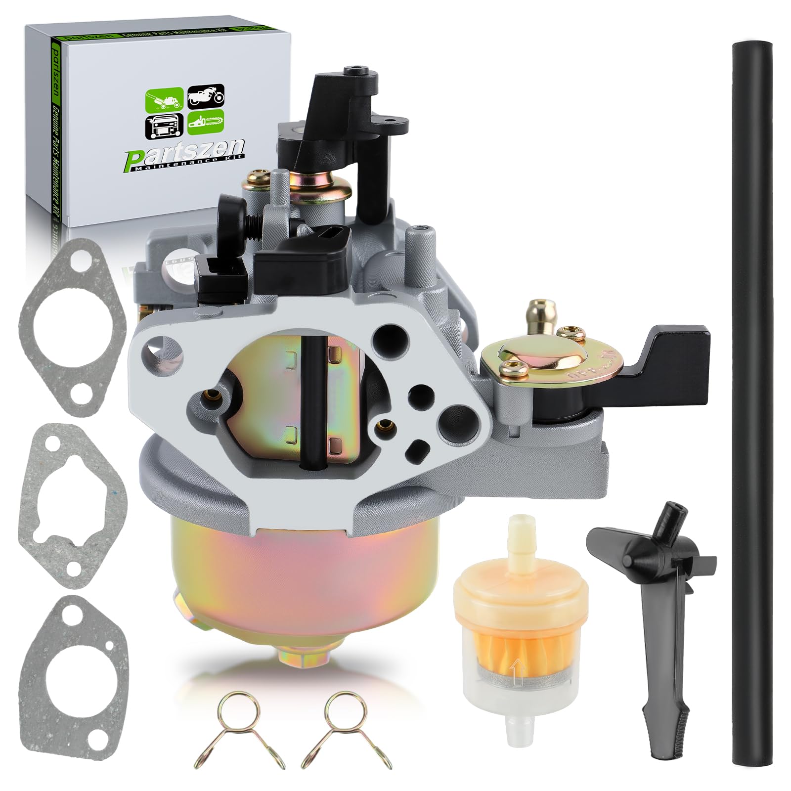 Carburetor for Harbor Freight Predator 420cc 301cc 56101 67853 69784 Compressor Greyhound 66492 66555 LF182FD LF188FD Honda GX340 GX390 with Spark Plug