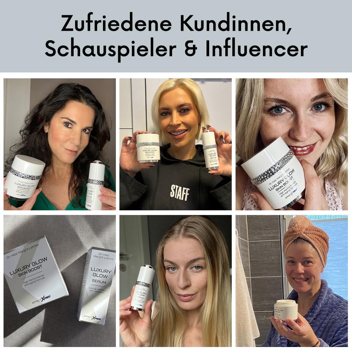 EFFECTXMED – Luxury Glow Skin Boost krem przeciwzmarszczkowy 50 ml – bardzo skuteczny krem nawilżający z ekstraktami roślinnymi opracowany przez Dr. Margrit Lettko – medyczny krem do twarzy