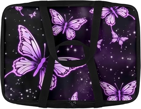 Purple Butterfly Insulated Casserole Carriers for Hot or Cold Food Casserole Dish Carrying Case with Heat Resistant Lining Reusable Food Carrier for Parties Travel Potluck