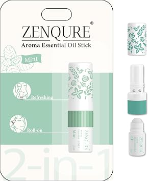 Nasal Stick-Mint | Aroma Essential Oil Stick | 2-in-1 Inhaler * Roll-on| Cool Refreshing |Natural Mood Boost | Naturally Calming & Relaxing | Herbal Ingredients | Made in Taiwan