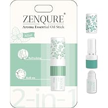 Nasal Stick-Mint | Aroma Essential Oil Stick | 2-in-1 Inhaler * Roll-on| Cool Refreshing |Natural Mood Boost | Naturally Calming & Relaxing | Herbal Ingredients | Made in Taiwan