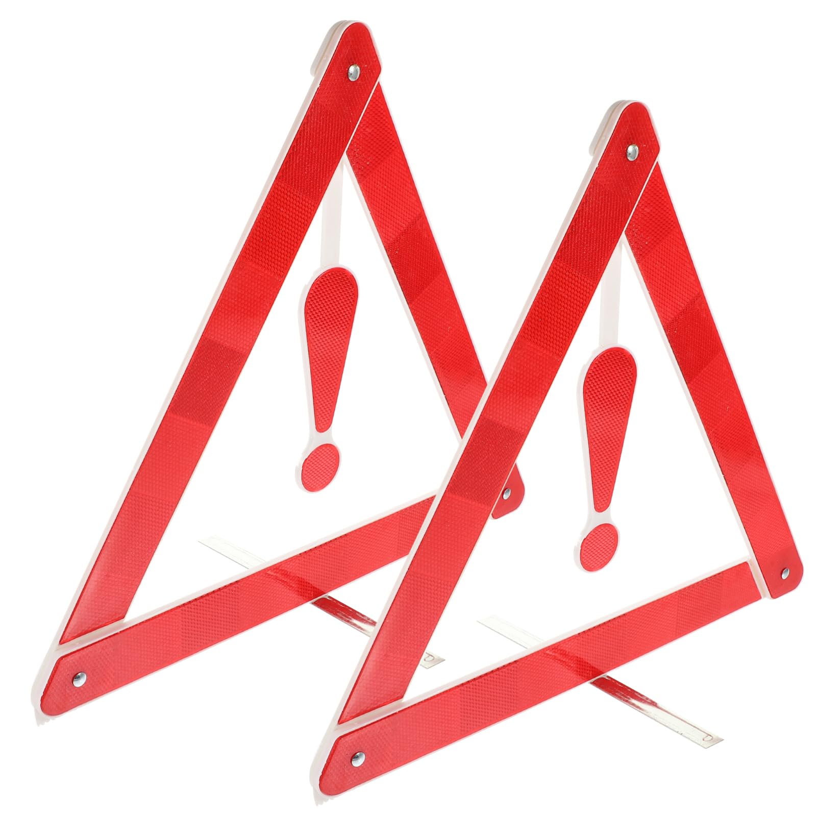 FRCOLOR Kit Triangolo di Emergenza per Auto 2 Pezzi Pieghevole in Plastica Resistente al Vento per Sicurezza Stradale e Supporto Soccorso