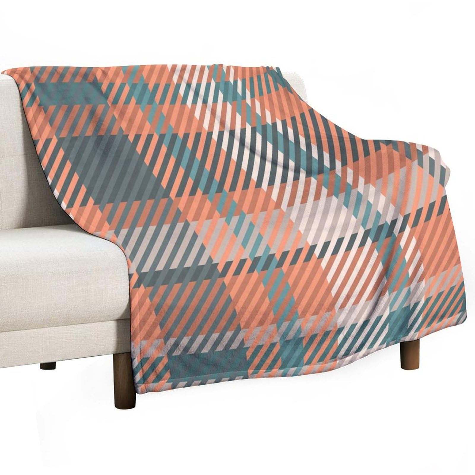 Couverture de lit peluche contre le froid, plaid carreaux buffle