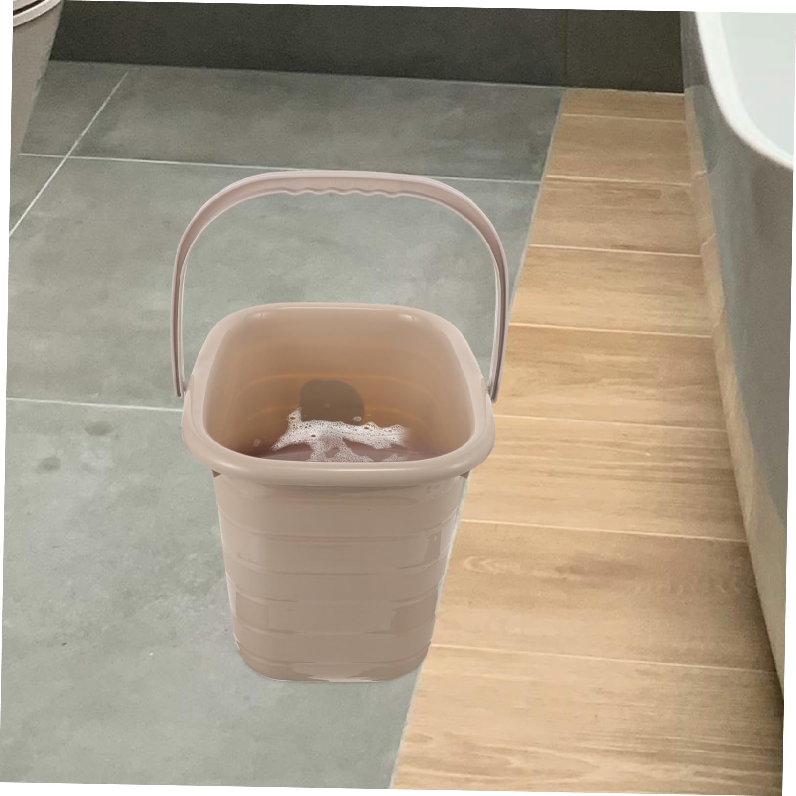 Secchio in Plastica Rettangolare da 11 con Manico, per Casa e Lavanderia, Facile da Lavare, per Contenere Liquidi