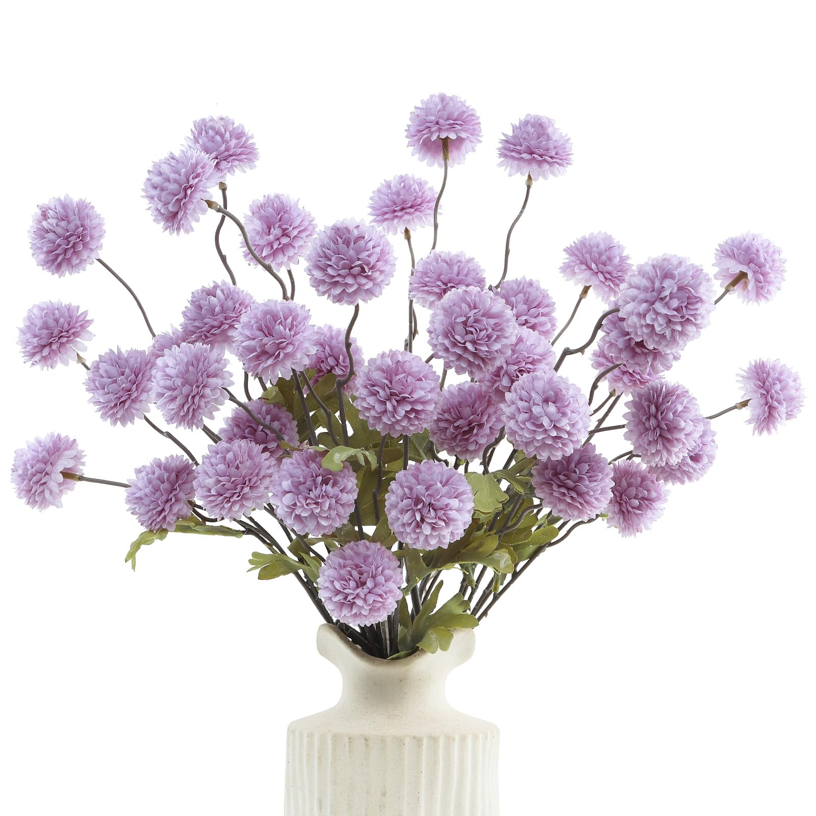 DuHouse 6pcs Artificial Silk Pompon Mum