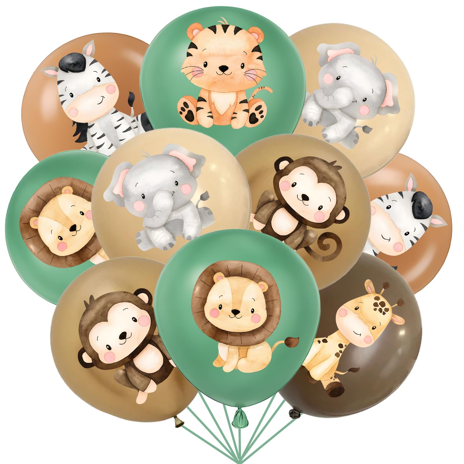 24Pcs Safari Animals Balloons for Safari Animals Baby Shower Decorations 12inch Balloons for Jungle Baby Shower Wild One Birthday Party Decorations