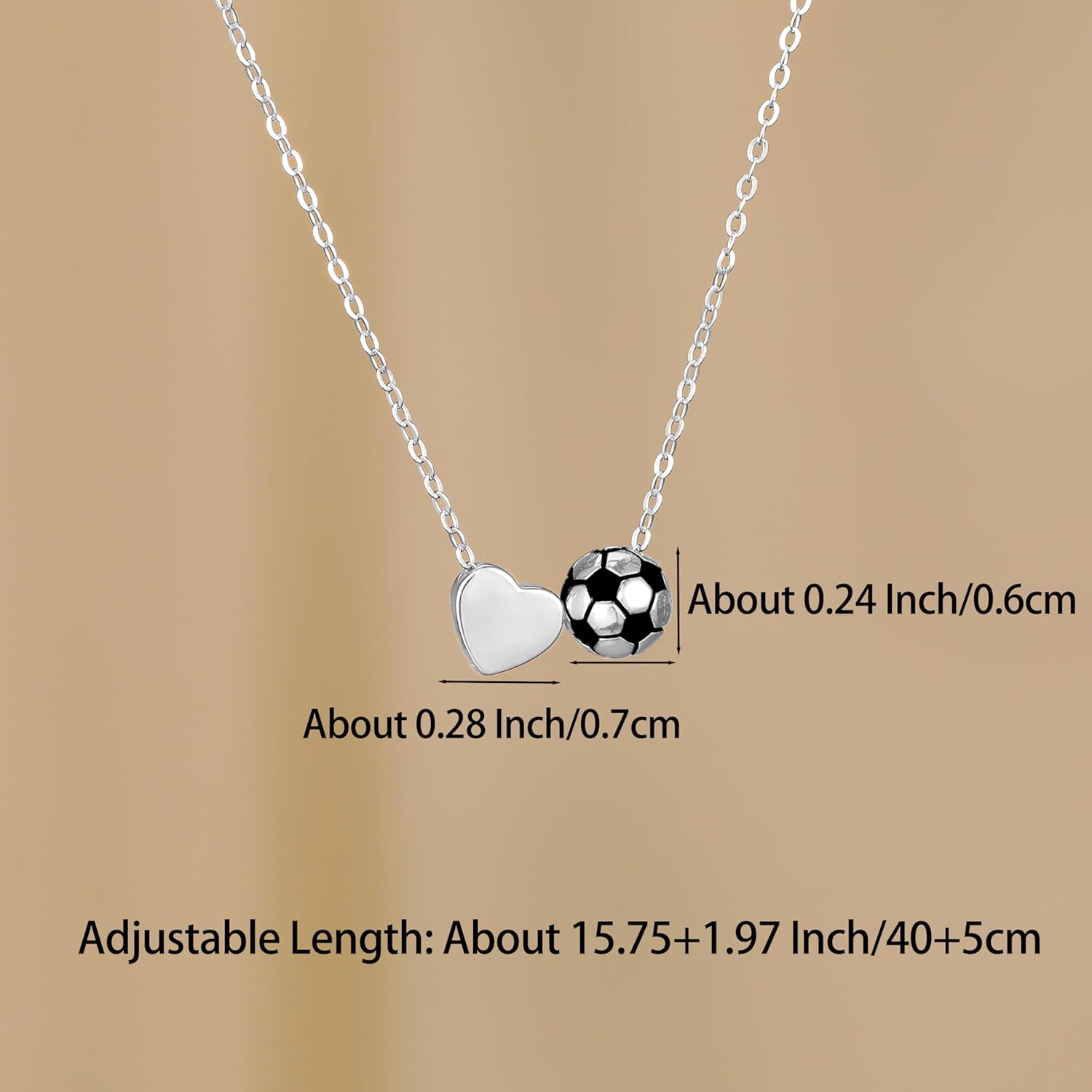 925 Sterling Silver Soccer Football Volleyball Basketball Necklace for Women Men 14K Gold Plated Heart Necklace Sports Accessories Jewelry Christmas Gifts - Image 6