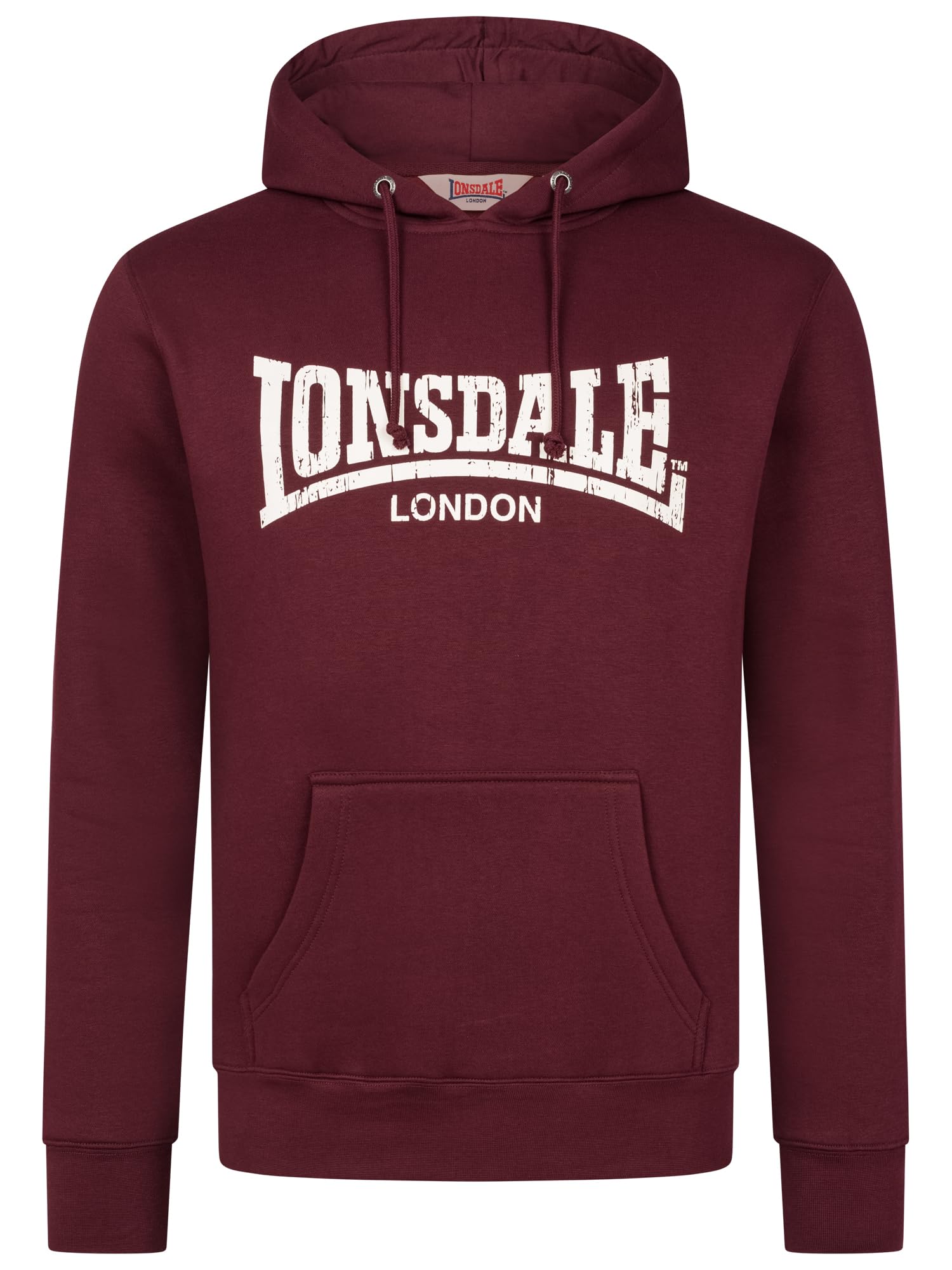 Lonsdale London Wolterton Uomo Felpa con Cappuccio Nero 60% Cotone, 40% Poliestere Regular