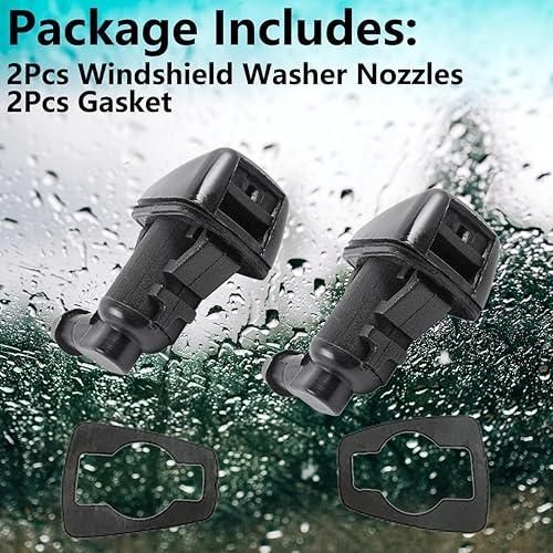 Miniatura 5 de Cheriezing 55157319AA - Juego de 2 boquillas para limpiaparabrisas delantero, un solo orificio compatible con Dodge Nitro 2007-2012, Commander
