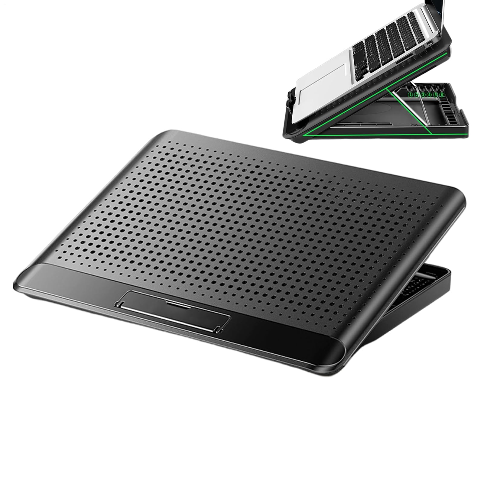 Podkładka Chłodząca do Laptopa Regulowana Cicha Podstawka Chłodząca | Cicha Podstawka Z Wentylatorem Ze Stopu Aluminium Na Laptopa I Komputer Na Biurko Do Klawiatury Telefonu Tabletu Mieszkania