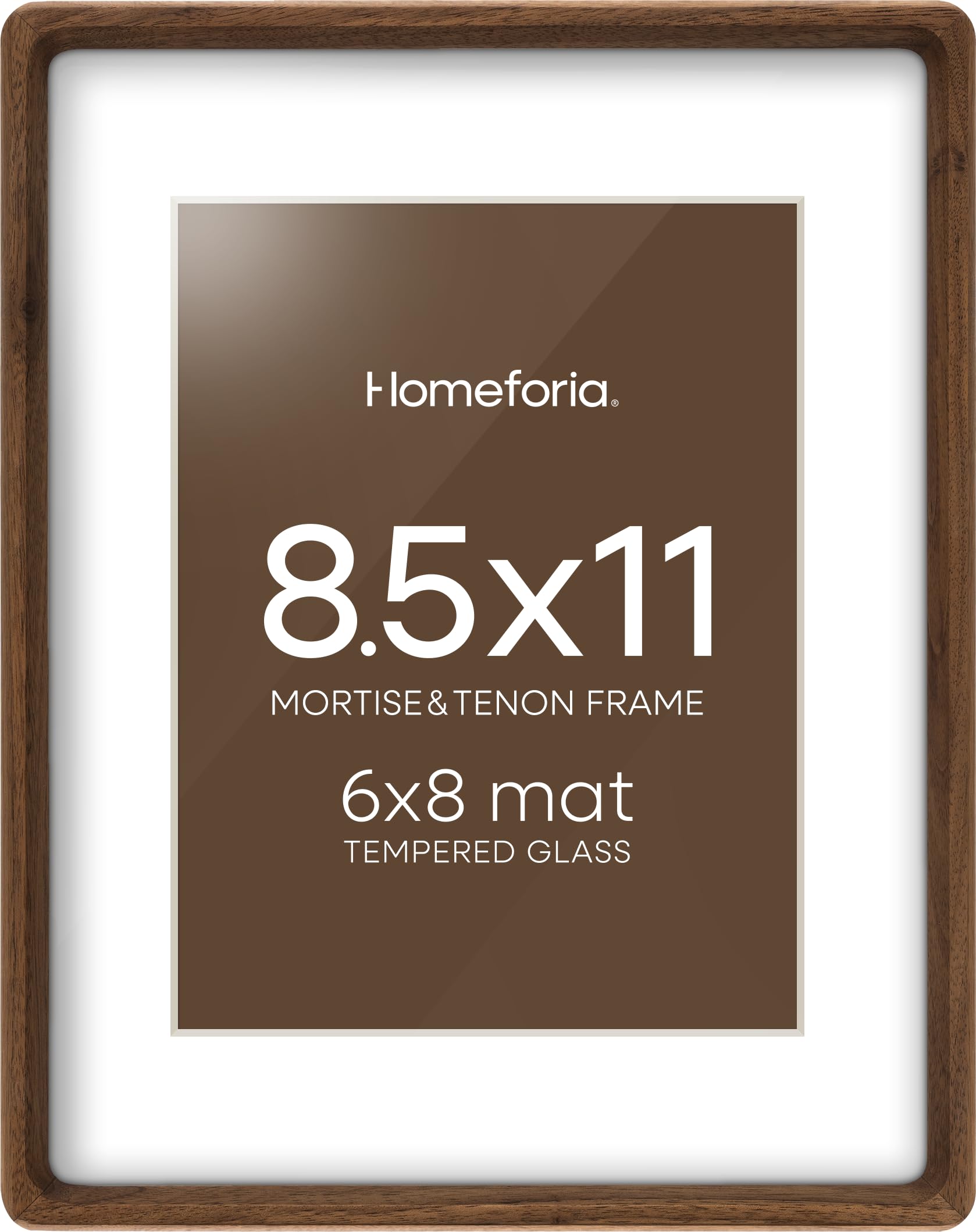 Homeforia 8.5x11 Mortise&Tenon Walnut Picture Frame