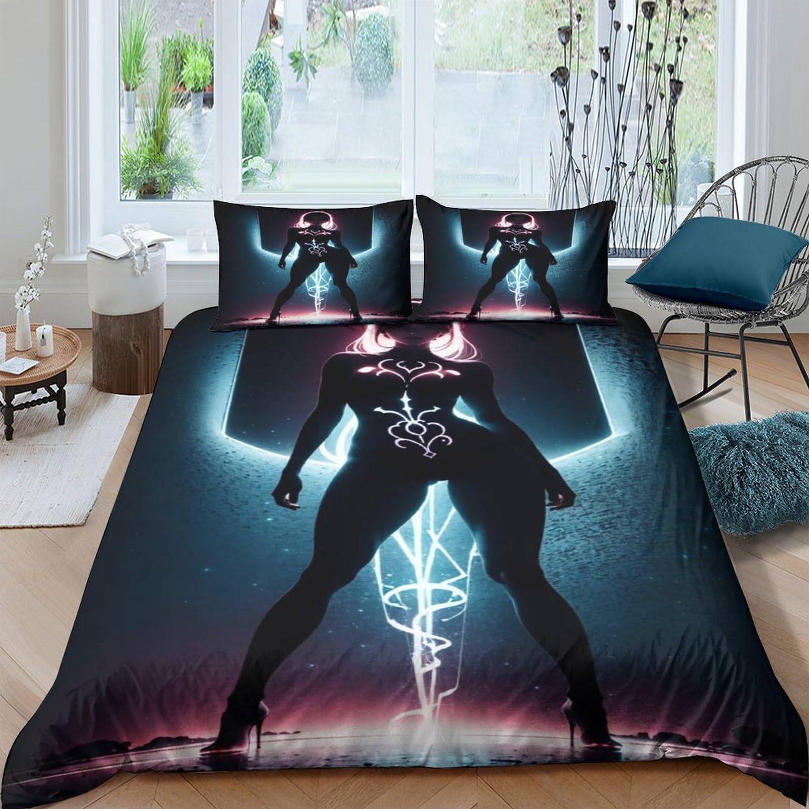 Parure de couette 3D l'obscurité 200x200cm pour transformer l'ambiance de la chambre