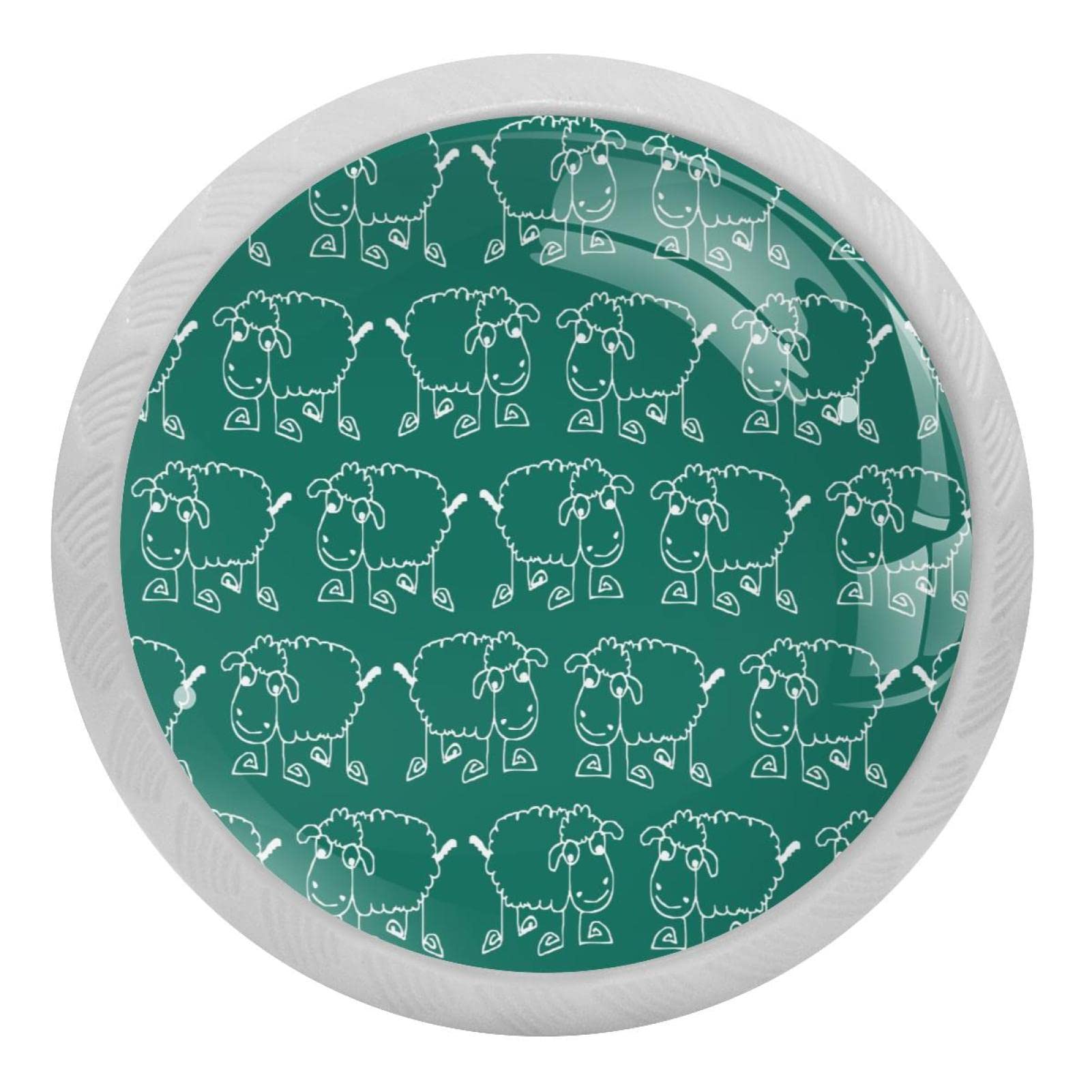 Poignée de tiroir fluorescente phosphorescente boutons de meuble commode ronds dessin animé vert