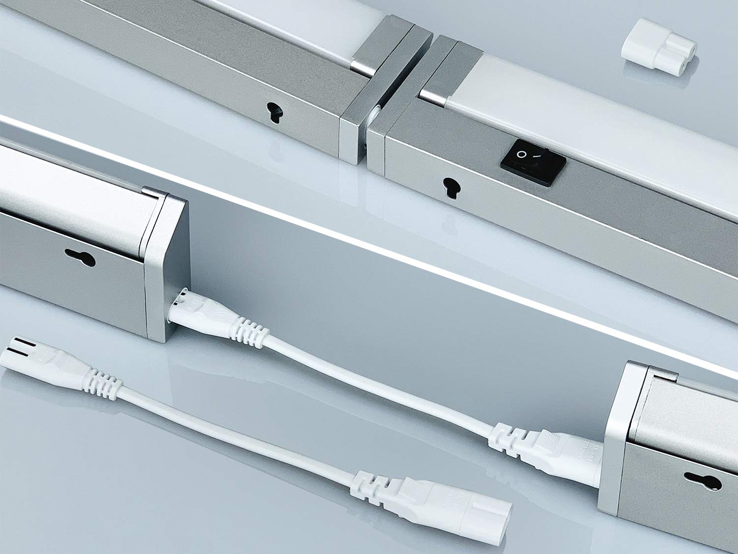 Réglette LED Orientable avec Interrupteur, Luminaire Sous Meuble Lumière Réglables pour Cuisine/Armoire/Placard/Escalier/Couloir 3000K 4000K 6000K (Court)