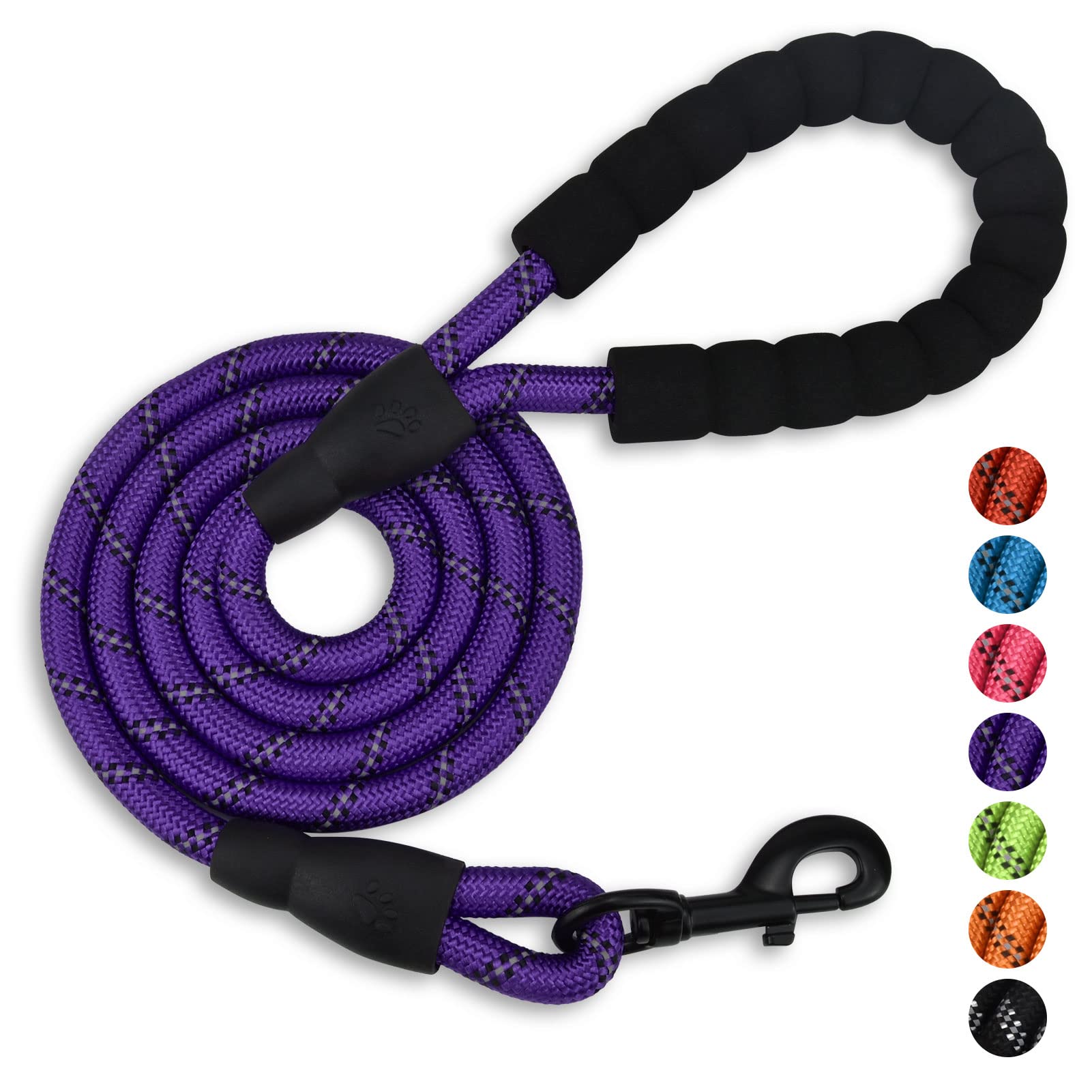 CROWATTS 5 FT Strong Durable Nylon Dog Leash with Comfortable Padded Handle and Highly Reflective Threads for Small,Medium and Large Dogs(5 FT, Purple) (B08XW6CK7J) Amazon Price History, Amazon Price Tracker