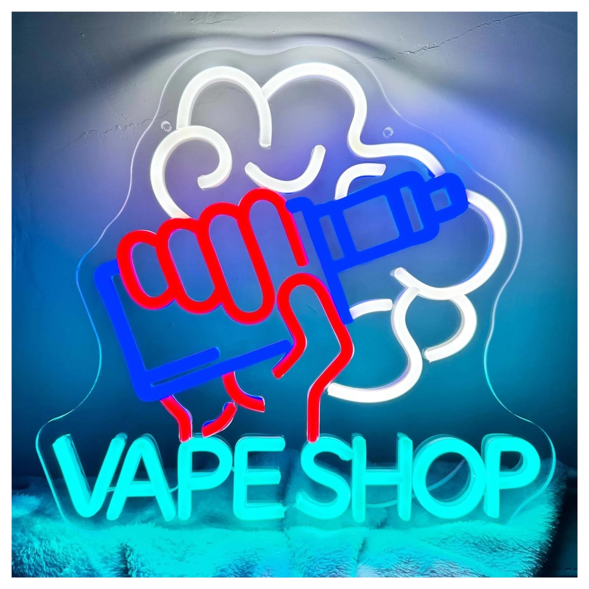 Sign Lamp Vape Shop Neon Sign Hand Holding Vape LED Light For Smoke Shop Man Cave Store Game Room Wall Decor Dimmable USB Illuminated 15.35inx14.57in