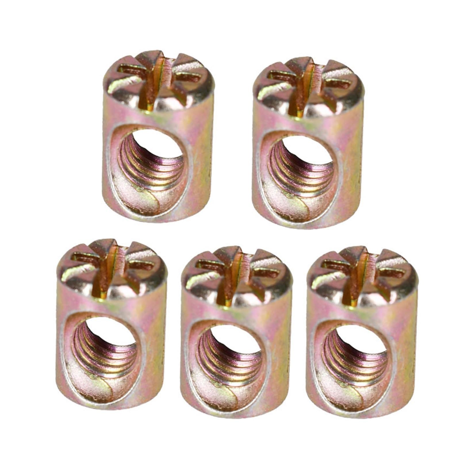 Dado a barilotto, Dadi con inserto incorporato for mobili in ferro M6 Zine, perni cilindrici, for sedie in legno, for martelli scanalati, Si(M6 (5Pcs),10mm)