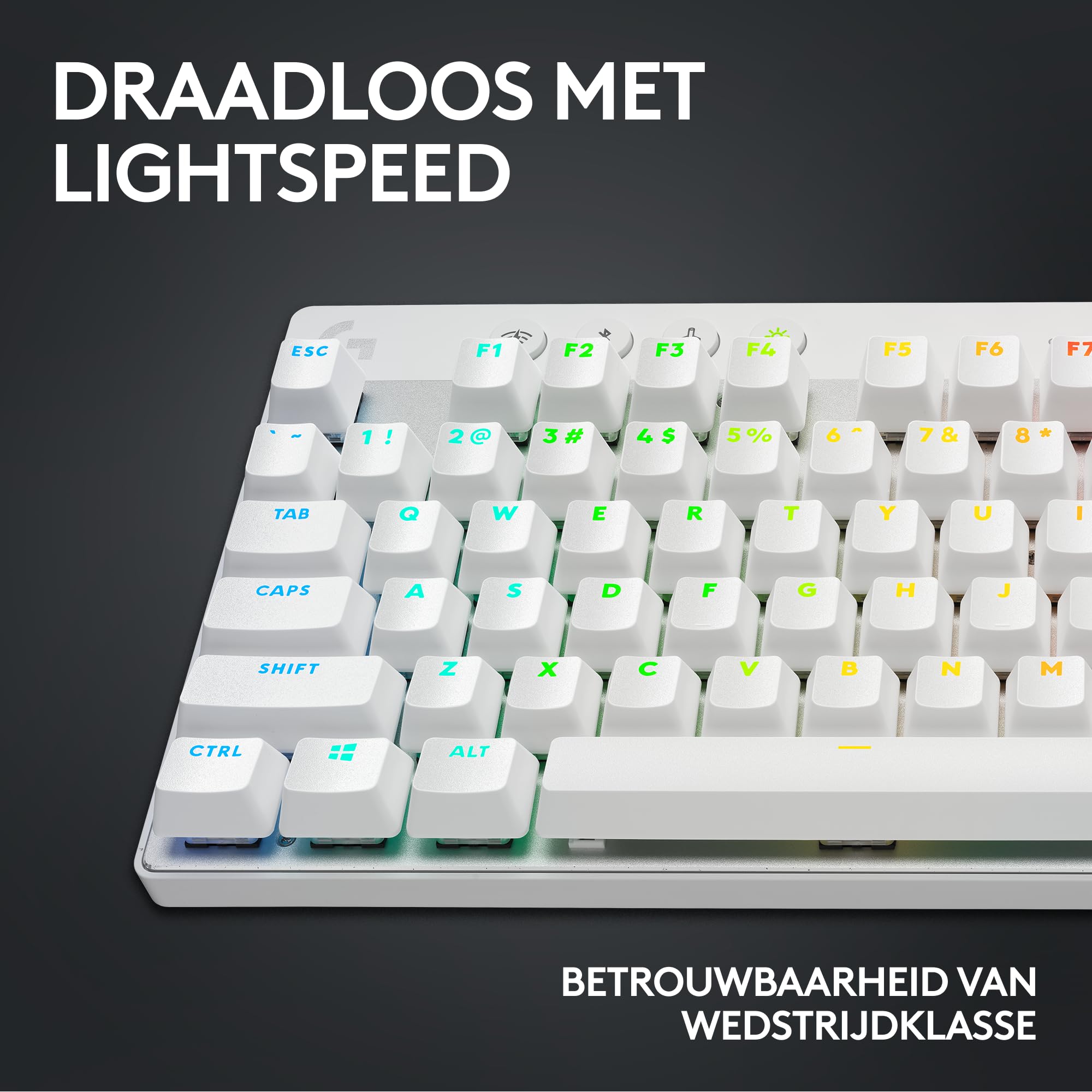 Logitech G PRO X TKL LIGHTSPEED tastiera gaming wireless, design ultraportatile senza tastierino numerico, LIGHTSYNC RGB, tasti PBT, switch tattili (GX Brown), US International QWERTY, PC - Bianco