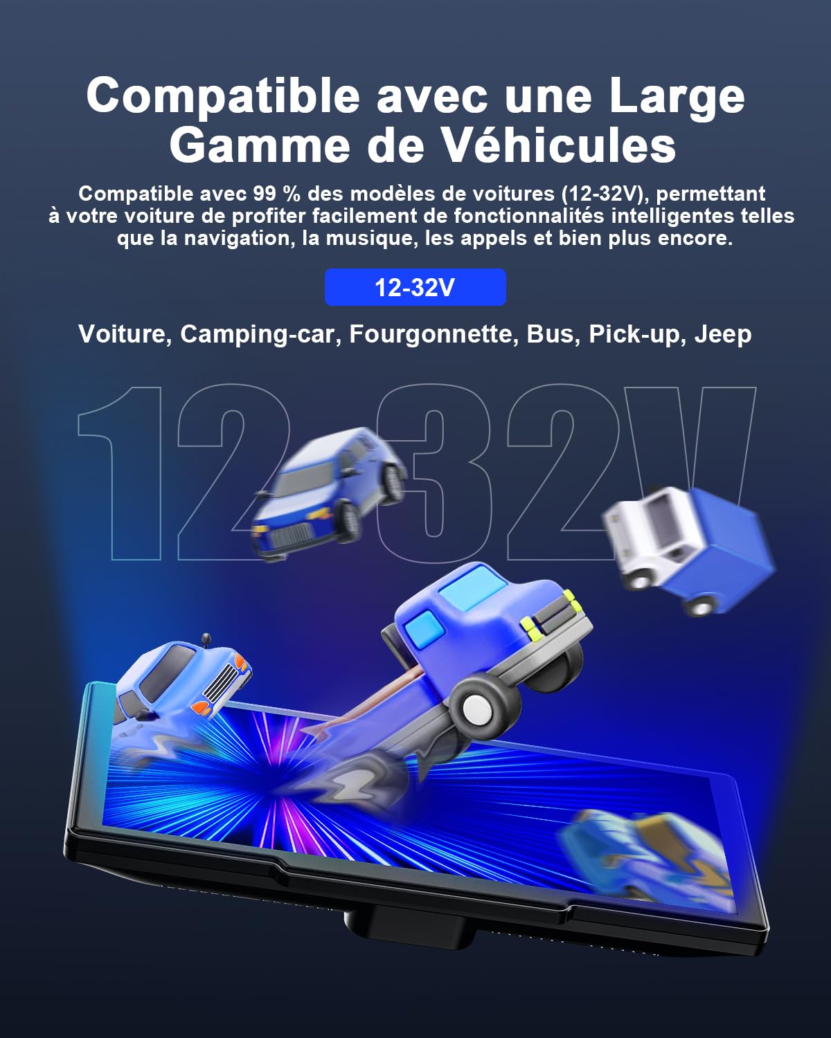 Avylet 8,1'' Apple Carplay Voiture pour avec Caméra de Recul, Écran Tactile | Portable, Navigation GPS, Contrôle Vocal Google/Siri, Android Auto, Bluetooth, AUX/FM, Mirror Link, OTA, 21.3*2.5*8.7cm