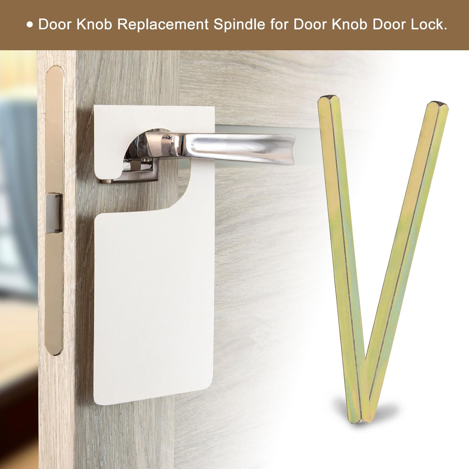 uxcell 2Pcs Door Knob Spindle, Spare Door Handle Spindle Bar, 150mm Long Door Spindle Replacement Door Handle Parts, Gold