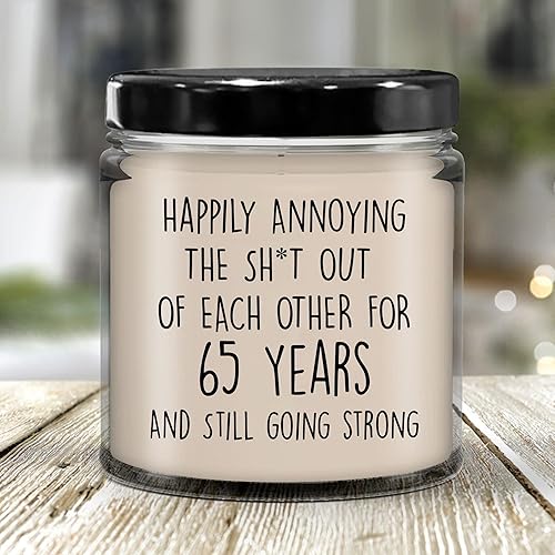 Miniatura 3 de Vela 65 aniversario 65 para parejas padres 65 años aniversario de boda zafiro 65 vela de boda 9oz cera de soja perfumada vainilla JKr0065