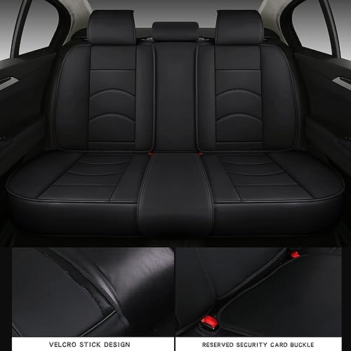 Miniatura 8 de NS YOLO Fundas de asiento de automóvil de cobertura completa, ajuste universal para automóviles, SUV, camionetas y camionetas con cuero sintético