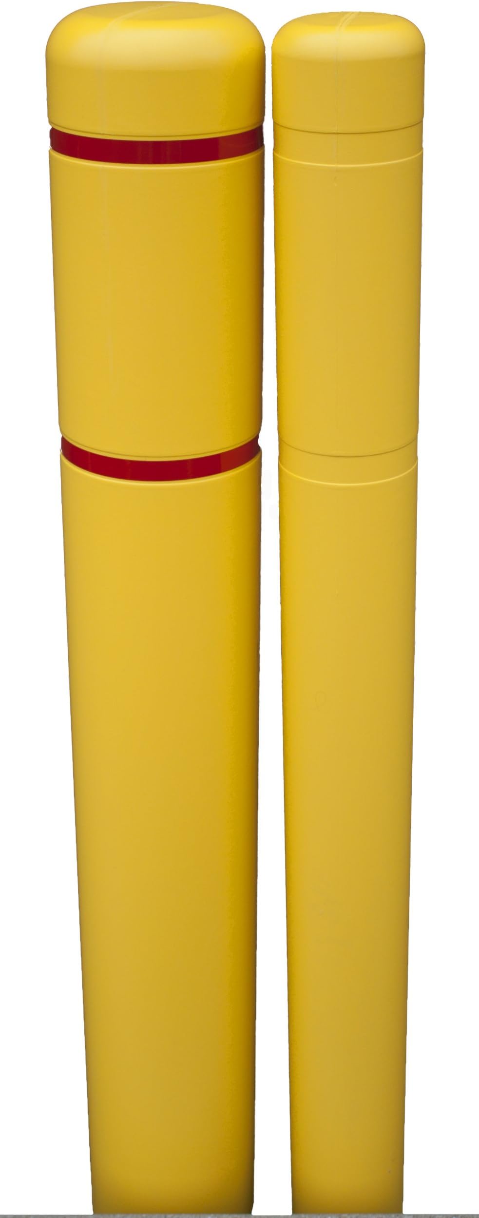 Enpac 79464YR HDPE Bollard Guard Cover with Red Reflective Tape, 4" Post, 1/8" Thickness, 4.95" Diameter x 64" Height, Yellow