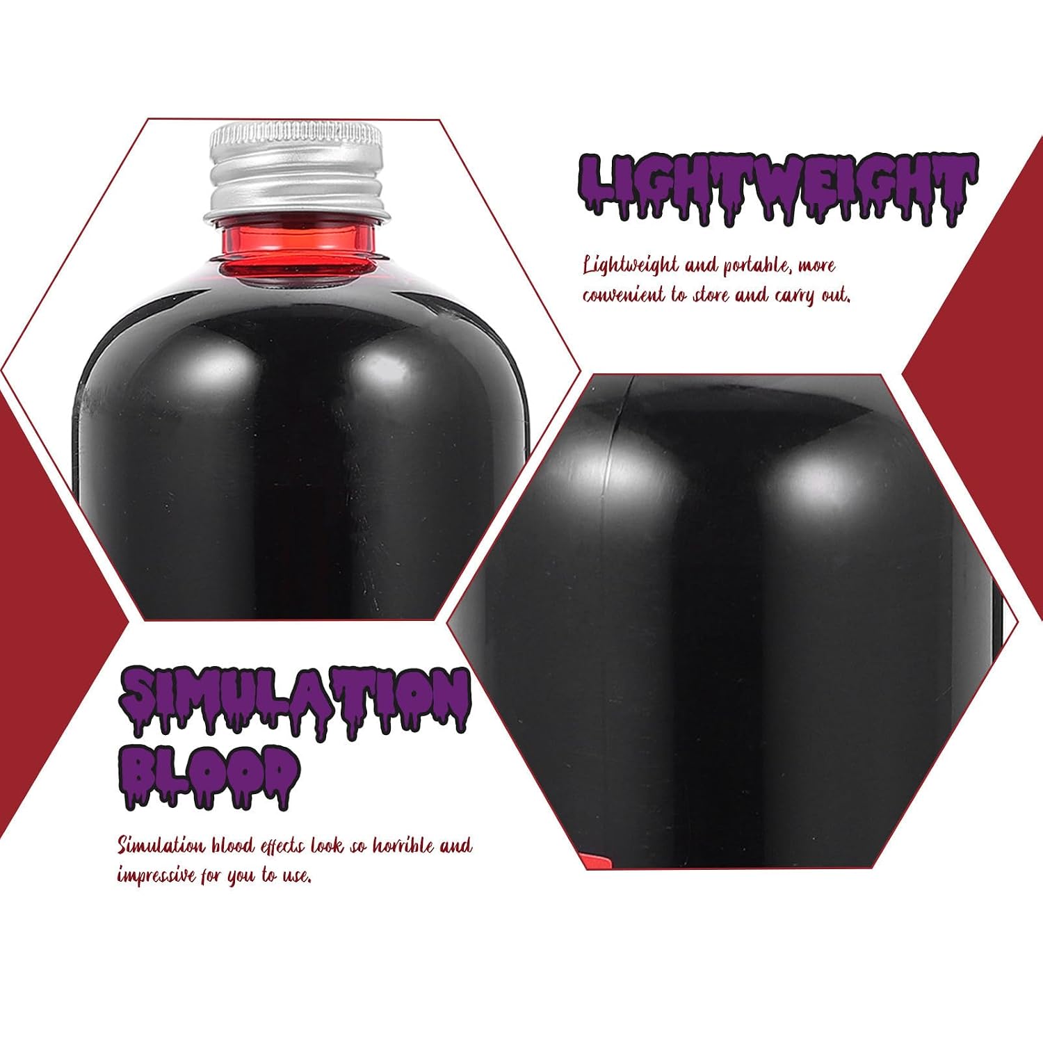 MERRYHAPY Realistic Fake Blood Spray for Halloween Makeup and Cosplay, Black Food Coloring Water-based Formula to Create Gruesome Effects and Simulation Blood Effects, for