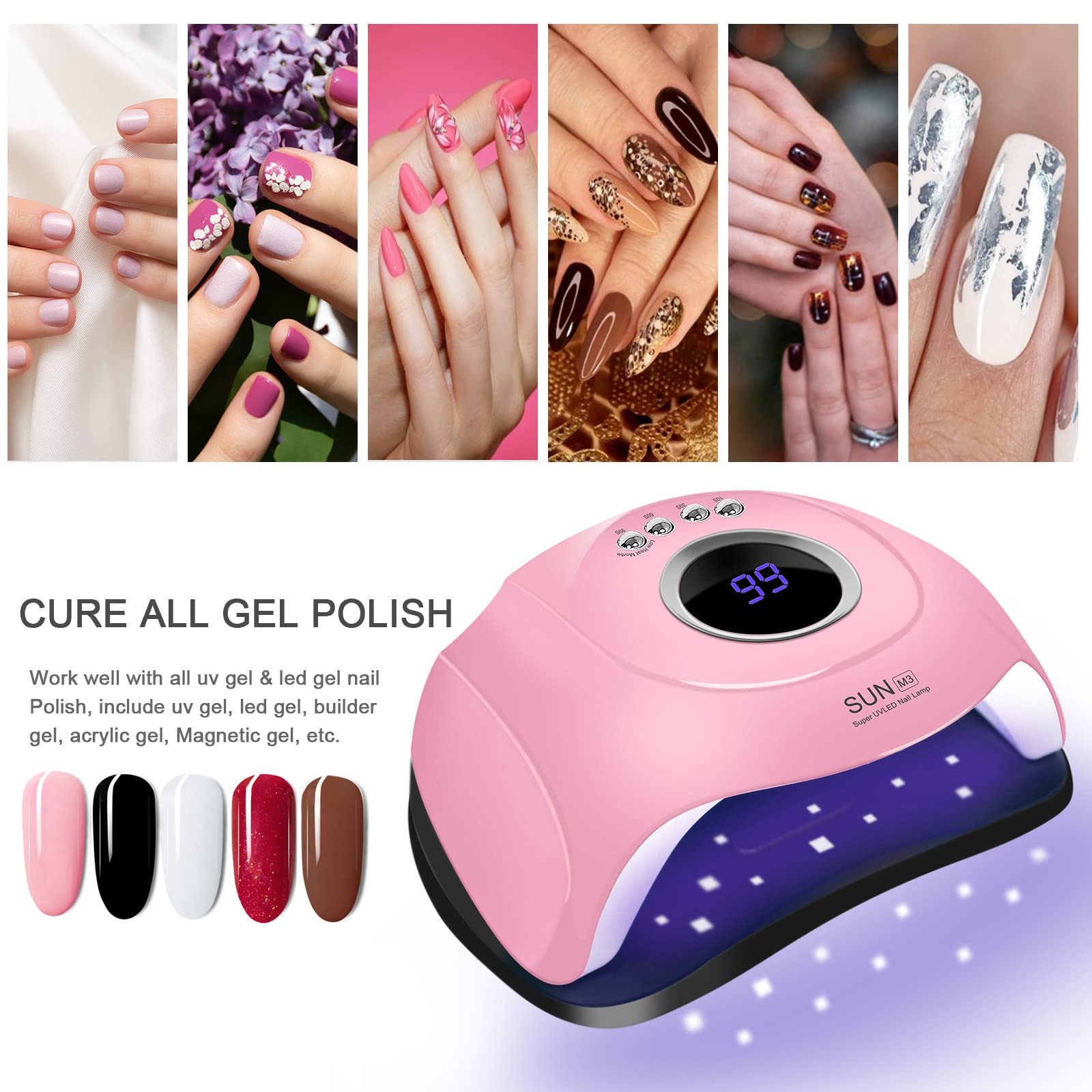 UV LED Nail Lamp, uv Light for Nails, 180W Professional Nail Dryer