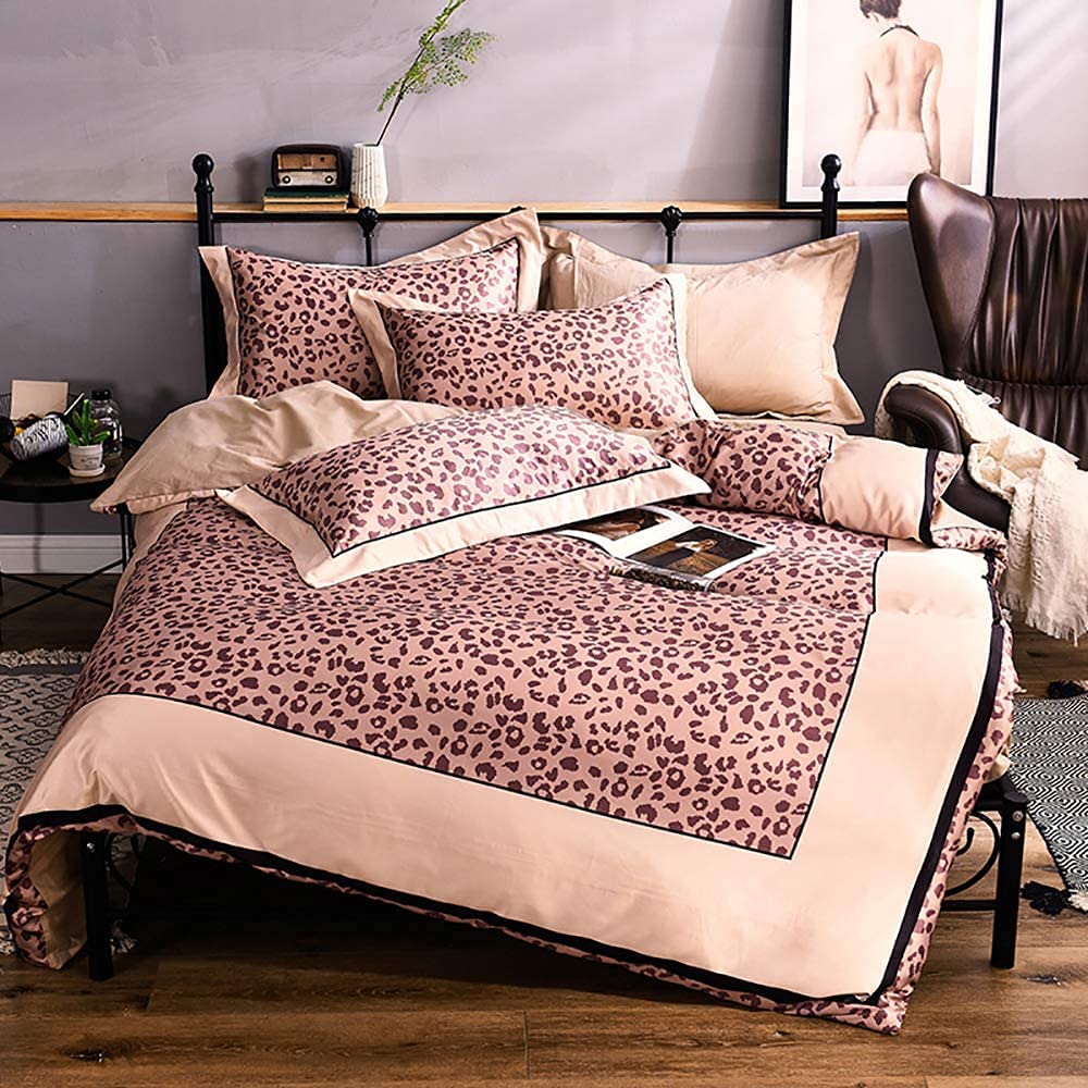 Duvet cover silk sets double bed fitted sheet cotton satin