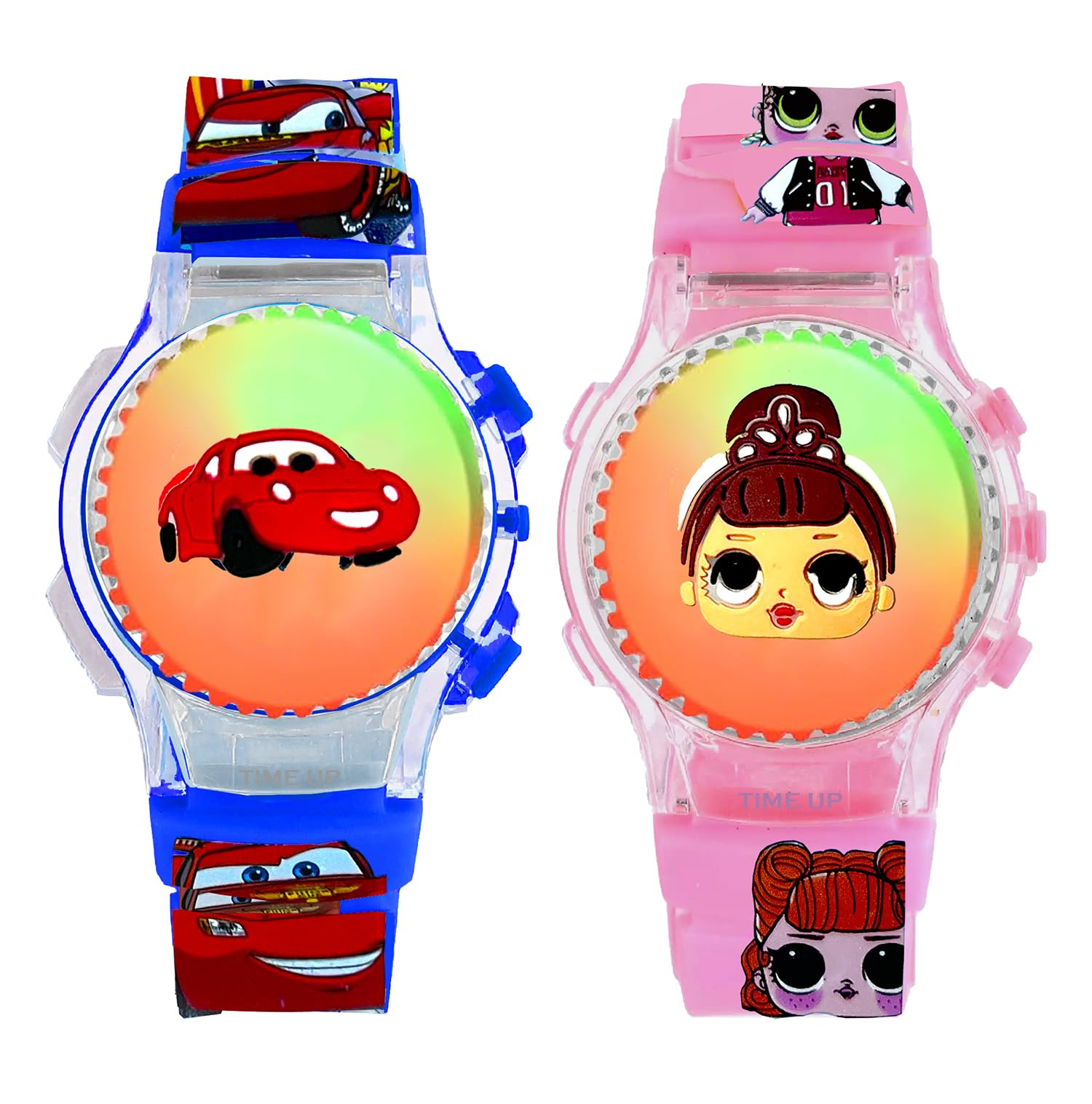 Time Up Digital Dial 2 Toy Watch Combo Cartoon Printed with Multicolor Light Kids Watches for Boys & Girls (Age:3-10 Years)-RC256-CR-20X (NavyBlue-Pink) (B0CYTDWQ5Q) Amazon Price History, Amazon Price Tracker
