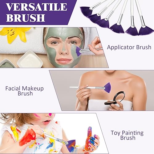 Miniatura 34 de Maitys 6 pinceles de máscara de abanico, herramientas aplicadoras de máscara facial con ventilador suave, brochas de maquillaje, herramientas