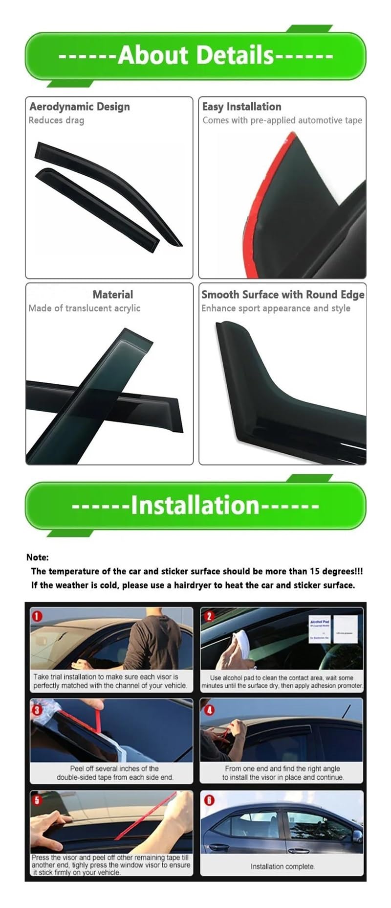 Generisch Fenster Windabweiser Auto Für Toyota Für Corolla 2007-2013