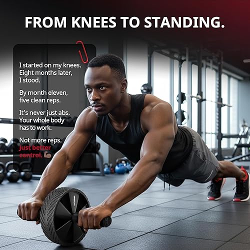 Vinsguir Rueda de Rodillo Abdominal - Equipo de Entrenamiento Abdominal para Entrenamiento de Fuerza Abdominal y del Core, Equipo de Fitness para