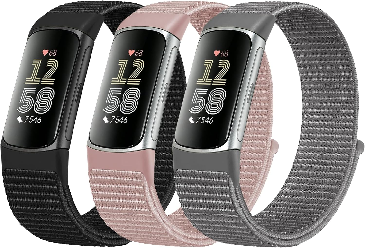 Nylon Watch Bands Compatible with Fitbit Charge 6/Charge 5