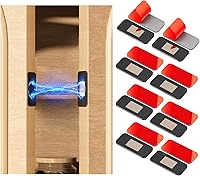 PHIXBEAR 8-Pack Ultra-Thin Magnetic Cabinet Door Catches - Strong Stainless Steel Adhesive Latches for Secure Kitchen & Bath Closures